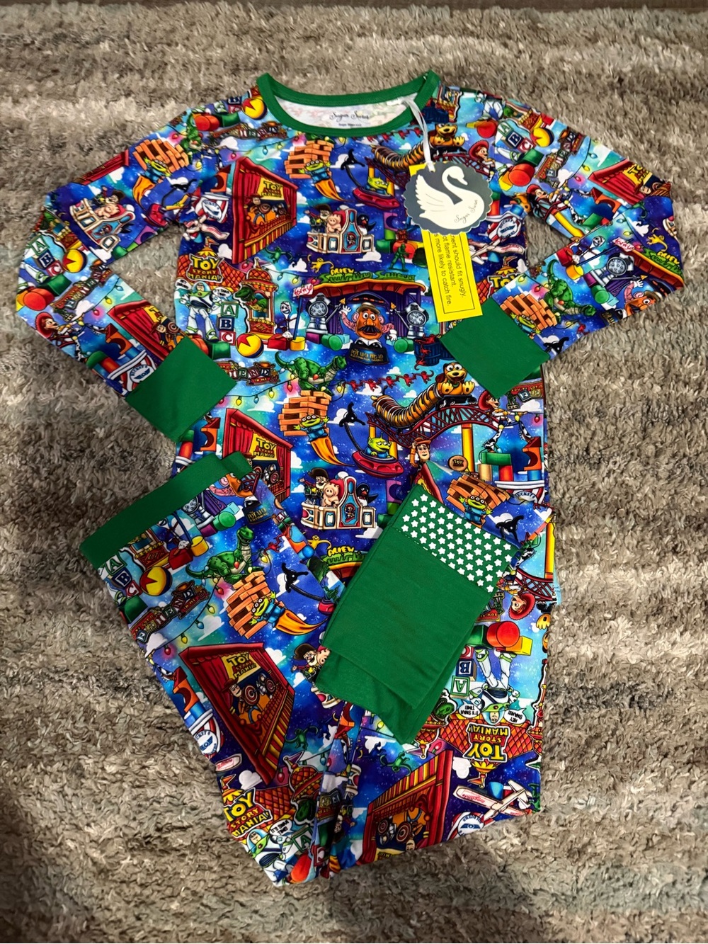 7/8 Sugar Swan Toy Story 2 Piece Bamboo Pajama *New with Tags*